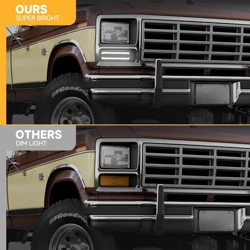 NJSBYL عدسات مدخنة LED أضواء إشارة الانعطاف متوافقة مع F-ord F150 F250 F350 Bronco 1980-1986، F100 1980-1983 المصد الأمامي مصباح زاوية إشارة الانعطاف الأبيض، مصابيح علامة جانبية لوقوف السيارات، إشارات انعطاف كهرمانية in Saudi Arabia