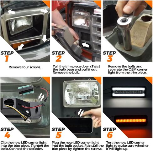 NJSBYL عدسات مدخنة LED أضواء إشارة الانعطاف متوافقة مع F-ord F150 F250 F350 Bronco 1980-1986، F100 1980-1983 المصد الأمامي مصباح زاوية إشارة الانعطاف الأبيض، مصابيح علامة جانبية لوقوف السيارات، إشارات انعطاف كهرمانية in Saudi Arabia