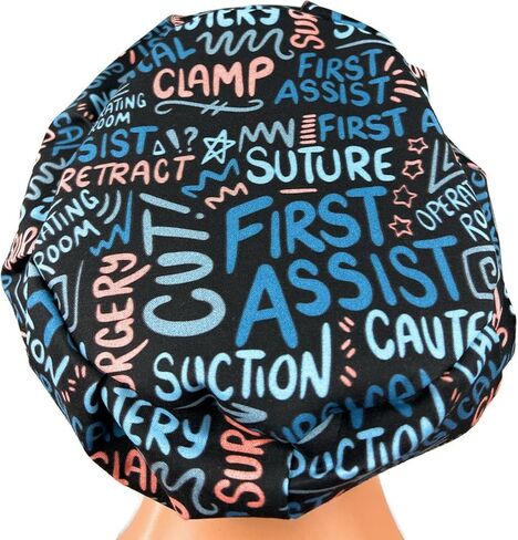 قبعة جراحية أوروبية منتفخة للممرضات أو قبعة فرك، تقنية جراحية للمساعدة الأولى في العمليات الجراحية in Kuwait