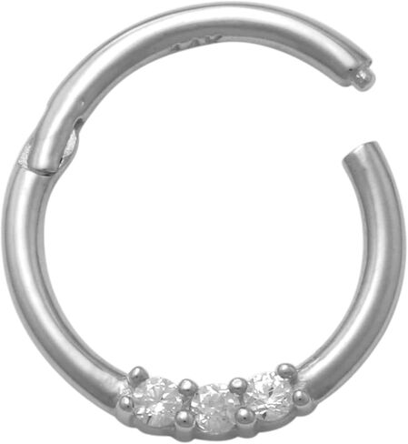 حلق ANYGOLDS من الذهب الحقيقي عيار 14 قيراط من الألماس - غضروف Daith Helix الأنيق - تصميم حاجز الزنمة - مجوهرات ثقب حلقة الفرس - 18 مقياس - قطعة واحدة in Saudi Arabia