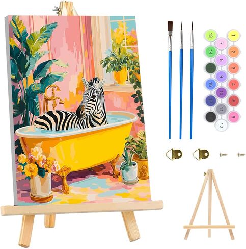 MAXBYE Chinese Landscape Painting Paint by Numbers for Adults, Modern Aesthetic Adults' Paint by Number Kit with Frame, DIY Acrylic Painting Kits Arts and Crafts Perfect for Home Wall Decor 12x16in in Kuwait