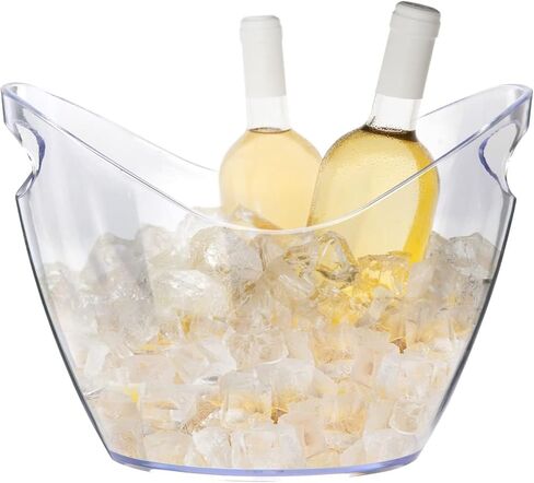 Ice Bucket Wine Bucket，Clear Acrylic 4 Liter Plastic Tub for Drinks and Parties, Food Grade, Perfect for Wine, Champagne or Beer Bottles in Kuwait
