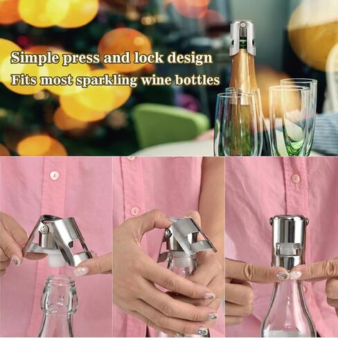 I-MART Stainless Steel Champagne Bottle Stopper, Sealer, Cork, Saver (Pack of 6) in Kuwait