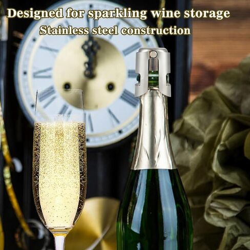 I-MART Stainless Steel Champagne Bottle Stopper, Sealer, Cork, Saver (Pack of 6) in Kuwait