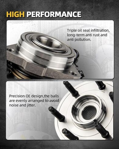 Pair 513265 Wheel Bearing Hub Assembly Fit for Toyota Prius 2004-2009, Non-ABS, 5 Lugs, 2pcs in Kuwait