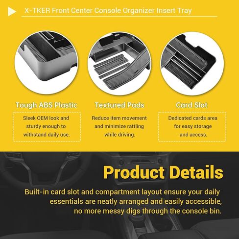 Front Center Console Organizer Insert Tray Compatible with 2020 2021 2022 2023 2024 Ford Explorer Accessories, Custom-fit Middle Console Storage Box with Card Slot (NOT for 2025 Explorer) in Kuwait