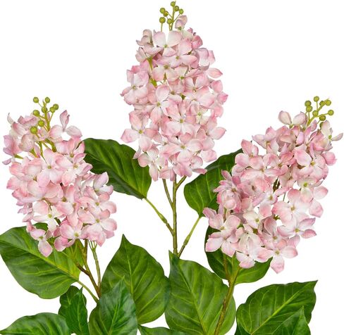 Artificial Lilac Flowers 30" Tall – Set of 3 Silk Lilac Flower Stems for Home Decor, Wedding Centerpieces, Faux Floral Arrangements – Light Purple Artificial Flowers for Vase, Spring & Farmhouse Décor in Kuwait