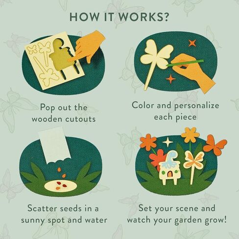 مجموعة من النشاط المخلوقون الحديثة في حديقة مجموعة 3 عبوات ، بداية بذور الحديقة ، حزمة بذور مختلطة الزهرة البرية ، الفراشة ، الخنفساء و Bumblebee in Kuwait