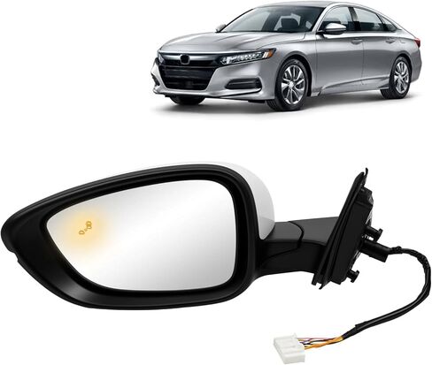 مرآة باب الجانب الأيمن متوافقة مع Honda Accord EXL Hybird Touring 2018-2022 7 دبابيس سوداء استبدال HO1321329 76208-TVA-A22 in Kuwait