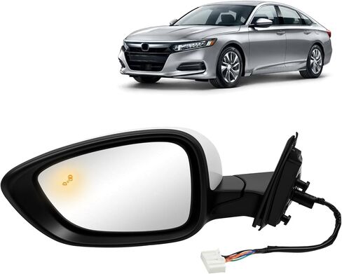 مرآة باب الجانب الأيمن متوافقة مع Honda Accord EXL Hybird Touring 2018-2022 7 دبابيس سوداء استبدال HO1321329 76208-TVA-A22 in Kuwait