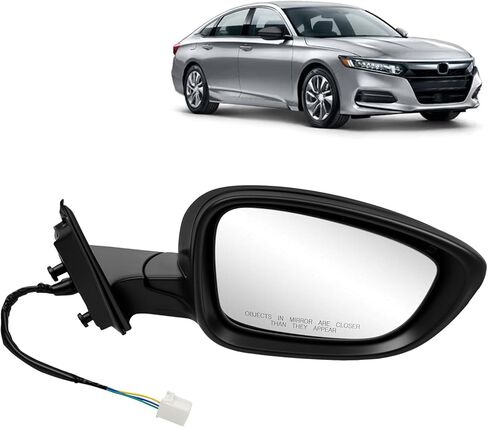 مرآة باب الجانب الأيمن متوافقة مع Honda Accord EXL Hybird Touring 2018-2022 7 دبابيس سوداء استبدال HO1321329 76208-TVA-A22 in Kuwait
