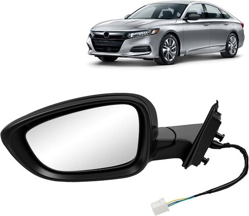 مرآة باب الجانب الأيمن متوافقة مع Honda Accord EXL Hybird Touring 2018-2022 7 دبابيس سوداء استبدال HO1321329 76208-TVA-A22 in Kuwait
