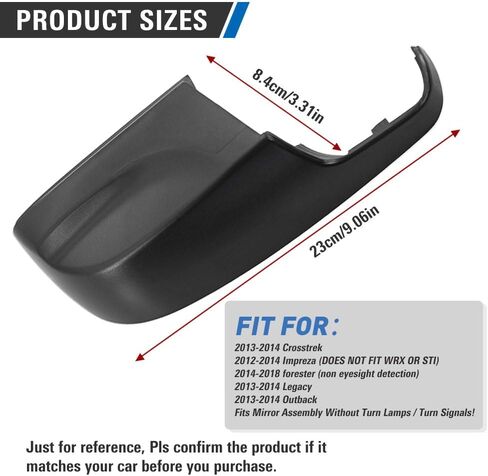 Three T Car Auto Side Rearview Mirror Lower Cover Cap Trim For Subaru Crosstrek 2013-2014,Impreza 2012-2014,Forester 2014-2018,Legacy 2013-2014,Outback 2013-2014,Driver Side(Left) in Kuwait