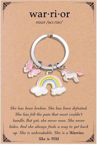 Cancer Care Gifts Inspirational Keychain Butterfly Gift Unicorn Keychain Card Breast Cancer Surviver Patient Gifts for Woman Motivational Encouragement Thinking of You Gift Chistmas Birthday Presents in Kuwait