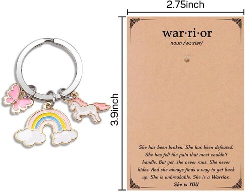 Cancer Care Gifts Inspirational Keychain Butterfly Gift Unicorn Keychain Card Breast Cancer Surviver Patient Gifts for Woman Motivational Encouragement Thinking of You Gift Chistmas Birthday Presents in Kuwait