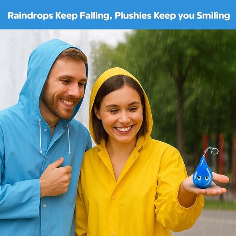 Thunderheads Raindrop Plushie Keychain, Nature-Inspired Educational Clip-On Stuffed Keychain with Fact Card, Fun STEM Tool for Exploring Rain, & Earth Science, Plush Bag Charm for Families and Friends in Saudi Arabia