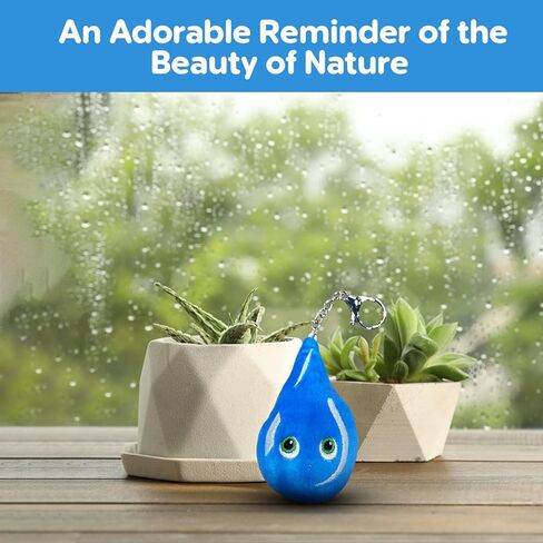 Thunderheads Raindrop Plushie Keychain, Nature-Inspired Educational Clip-On Stuffed Keychain with Fact Card, Fun STEM Tool for Exploring Rain, & Earth Science, Plush Bag Charm for Families and Friends in Saudi Arabia