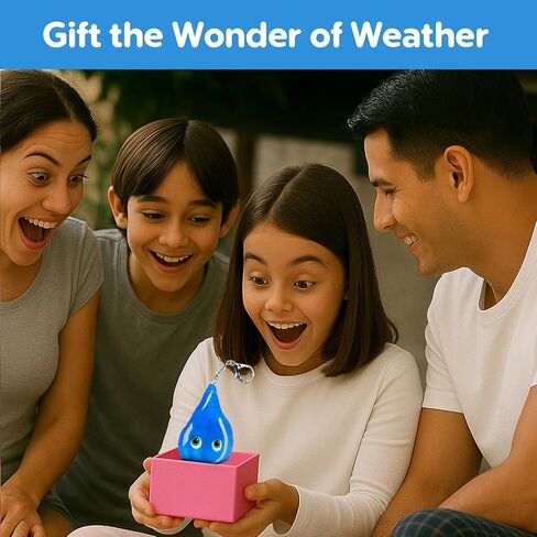 Thunderheads Raindrop Plushie Keychain, Nature-Inspired Educational Clip-On Stuffed Keychain with Fact Card, Fun STEM Tool for Exploring Rain, & Earth Science, Plush Bag Charm for Families and Friends in Saudi Arabia