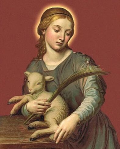 VPP St Agnes of Rome صل لأجلنا، ميدالية مفاتيح، علبة هدية، بطاقة صلاة in Kuwait