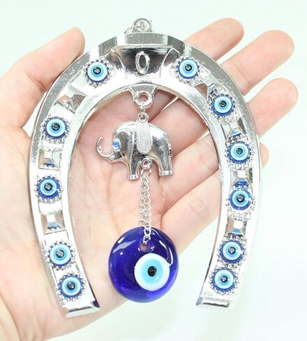 We Pay Your Sales Tax Set of 4 Blue Blue Evil Eye Keychain Key Ring Wall Hanging Amulets Hamsa Hand Unique Keychains Good Luck Gift in Kuwait