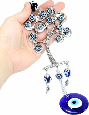 We Pay Your Sales Tax Set of 4 Blue Blue Evil Eye Keychain Key Ring Wall Hanging Amulets Hamsa Hand Unique Keychains Good Luck Gift in Kuwait