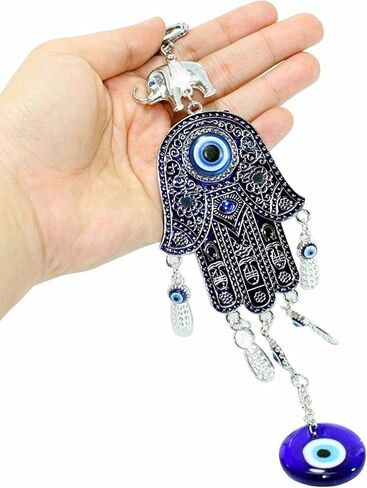 We Pay Your Sales Tax Set of 4 Blue Blue Evil Eye Keychain Key Ring Wall Hanging Amulets Hamsa Hand Unique Keychains Good Luck Gift in Kuwait