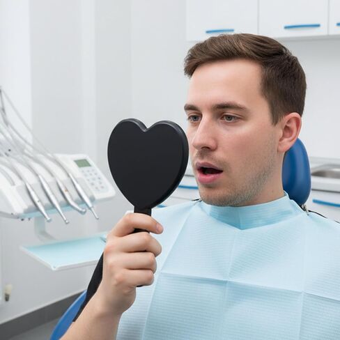 Handheld Heart Mirror, Small Handheld Mirror, Drop-Resistant Hand Mirrors with Handle, Portable Lash Mirrors for Women Valentine's Day Birthday Gift (Black) in Kuwait