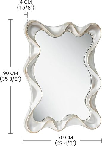 SHYFOY Decorative Mirror for Wall, 27.6x35.4 Wall Mounted Mirror Irregular Wall Mirror Vanity Mirrors Wavy for Fireplace for Bedroom, Livingroom, Entryway in Saudi Arabia