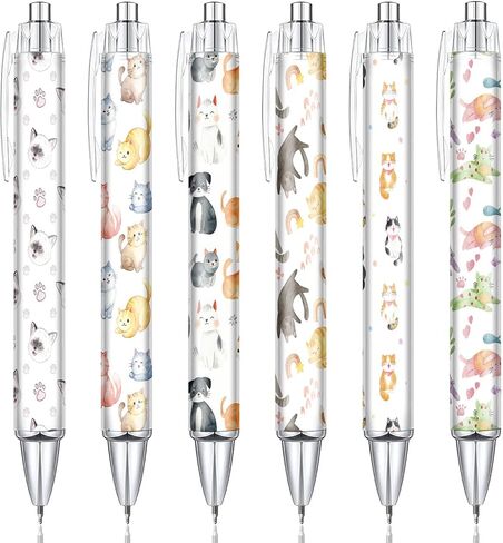 6 قطع من أقلام حبر جاف للكتابة على شكل زهور من توريفر، هدايا لمحبي الزهور للفتيات والنساء، أقلام لطيفة وإيجابية رائعة للمكتب المدرسي، ملحقات مكتب هدايا مكتب جميلة، حبر أسود in Kuwait