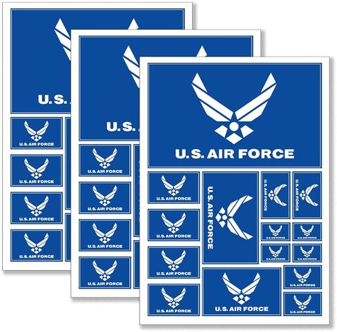 QQSD US Air Force Wings Flag Sticker Military Army Decal in Multiple Sizes for Car Bumper, 3 Pack, 11.7 x 8.3 Inches in Saudi Arabia