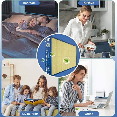 فلتر بديل للحيوانات الأليفة 16x26x5 MERV16 متوافق مع منقي الهواء Y6605 PureAir PCO3-16-16 (الحجم الفعلي: 16.3 بوصة × 25.5 بوصة × 4.3 بوصة) in Kuwait
