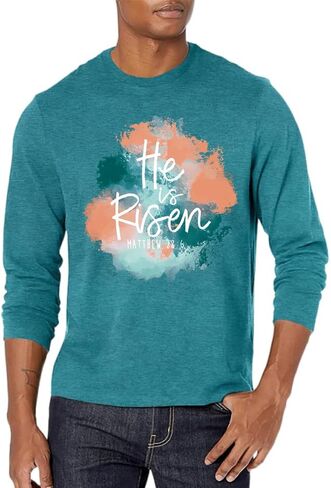 Easter Shirts for Men: Bunny Graphic Tshirt Rabbit Shirt Happy Easter Long Sleeve Blouse Tops in Saudi Arabia
