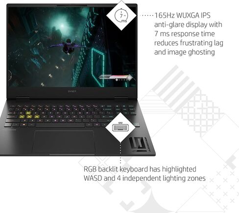 HP Omen Transcend Gaming Laptop 14 "120Hz 2.8K OLED Display -Intel Core Ultra 7-155H- NVIDIA GEFORCE RTX 4060- RGB KYB- THERDICBOLT 4- WIFI 6E-W/MOUSE PAD (Windows 11 Home ، 16GB RAM | 1TB PCI SSD) in Saudi Arabia