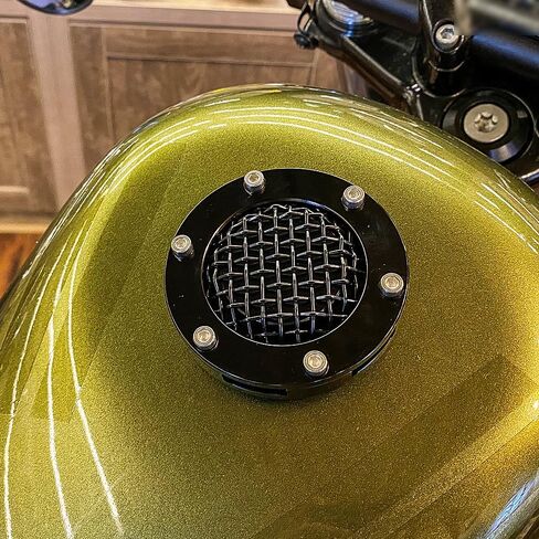 Riloer Motorcycle Gas Tank Oil Cap, Tank Cover, Compatible with Harley Dyna Softail Sportster Touring Road King Trike Freewheeler Wide Glide, Black in Saudi Arabia