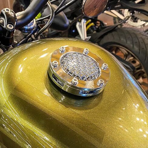 Riloer Motorcycle Gas Tank Oil Cap, Tank Cover, Compatible with Harley Dyna Softail Sportster Touring Road King Trike Freewheeler Wide Glide, Black in Saudi Arabia