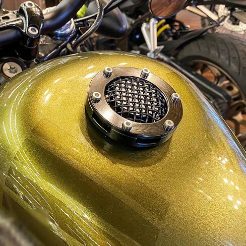 Riloer Motorcycle Gas Tank Oil Cap, Tank Cover, Compatible with Harley Dyna Softail Sportster Touring Road King Trike Freewheeler Wide Glide, Black in Saudi Arabia