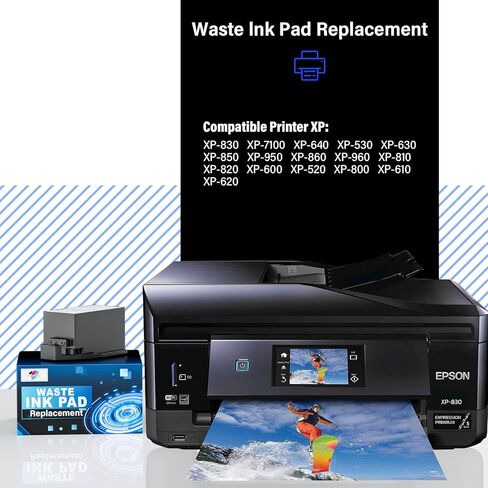 استبدال وسادة الحبر المهدرة مع برنامج إعادة الضبط لطابعات XP-830 XP-640 XP-530 XP-630 XP-7100 XP-850 XP-950 XP-860 XP-960 XP-810 XP-820 XP-600 XP-520 in Kuwait