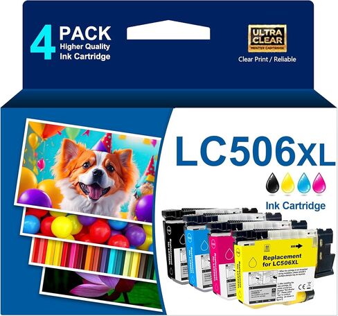 LC506 LC506XL Ink Cartridges Replacement for Brother LC 506 506XL High Yield INKvestment 4355 4555 4557 Compatible with Brother MFC-J4355DW MFC-J4555DW MFC-J4557DW Printer in Kuwait