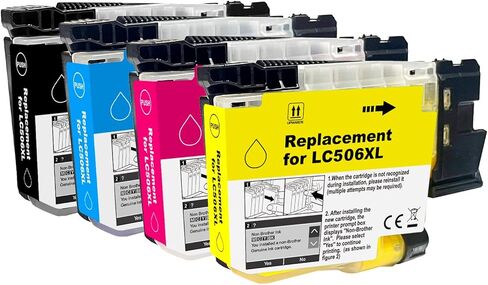 LC506 LC506XL Ink Cartridges Replacement for Brother LC 506 506XL High Yield INKvestment 4355 4555 4557 Compatible with Brother MFC-J4355DW MFC-J4555DW MFC-J4557DW Printer in Kuwait