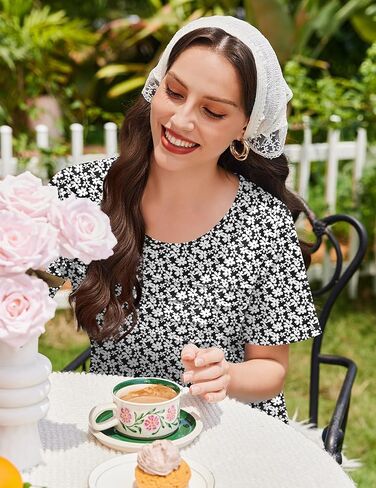 Ekouaer Cotton Nightgowns for Women Short Sleeve Sleep Shirts Pleated Night Shirts Soft Crew Neck Night Gown in Saudi Arabia