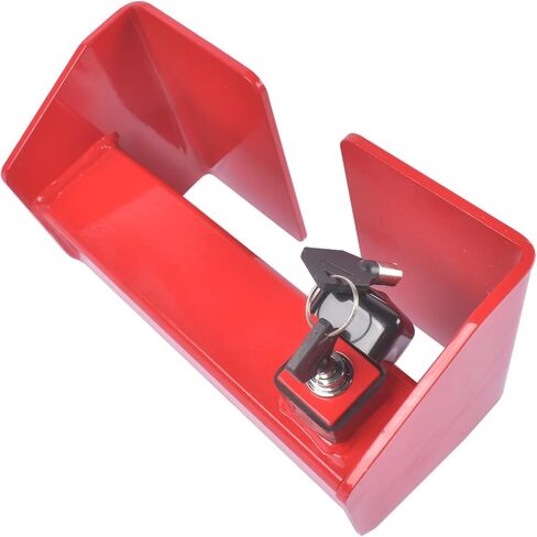 قفل باب البضائع، قفل باب البضائع شديد التحمل لشبه الشاحنات والحاويات - قفل أمان بمفتاح، تصميم مقاوم للتلاعب، يناسب القضبان الرأسية 9.75 بوصة - 16 بوصة، لمسة نهائية مطلية بمسحوق أحمر in Kuwait