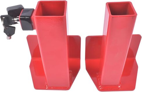 قفل باب البضائع، قفل باب البضائع شديد التحمل لشبه الشاحنات والحاويات - قفل أمان بمفتاح، تصميم مقاوم للتلاعب، يناسب القضبان الرأسية 9.75 بوصة - 16 بوصة، لمسة نهائية مطلية بمسحوق أحمر in Kuwait