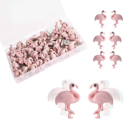 25 PCS Pink Flamingo Push Dins Thumbtack صور جدار خرائط Bulletin Board Boards Cork in Kuwait