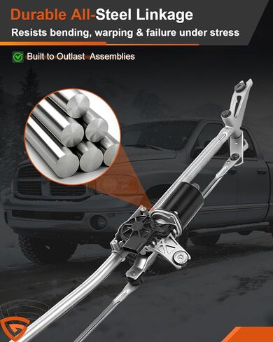 Front Windshield Wiper Motor & Linkage Assembly, Module Kit Compatible with Dodge Ram 1500 2005–2008, Ram 2500 2005–2009, Ram 3500 2005–2010, Ram 4500 & 5500, Direct Replacement 55077098AL in Kuwait