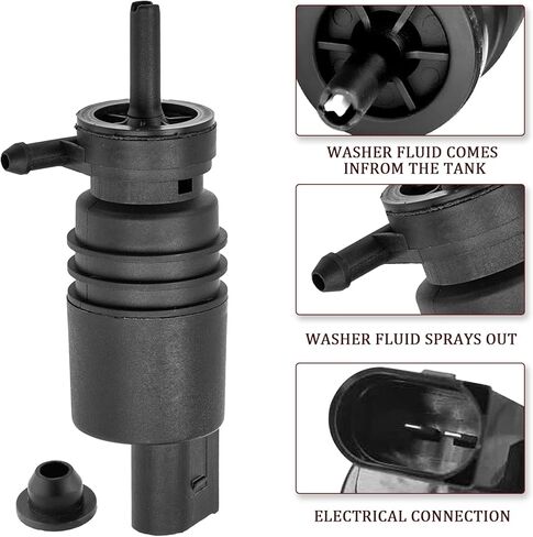 Windshield Washer Pump with Grommet Replace #67128362154,Windshield Washer Fluid Pump Replacement,Compatible with BMW E36,E46,E53,E86 in Kuwait