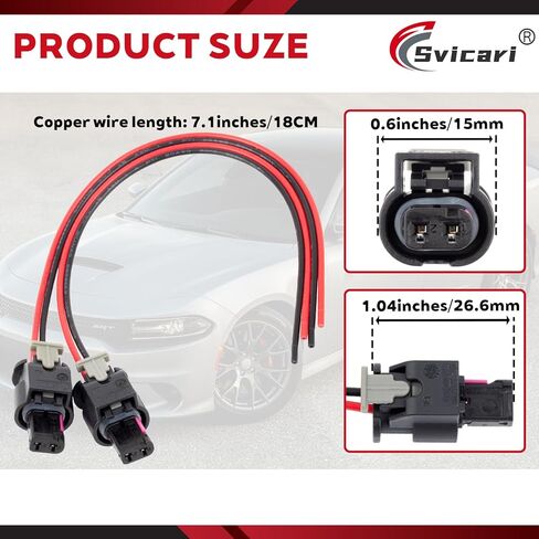 Side Marker Lights Pigtail Connector Wire Harness fit for Dodge Charger 2015-2023, Chrysler 300 2015-2023 2PCS in Kuwait