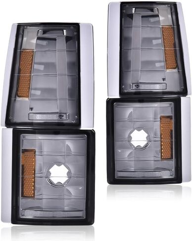 DOTCOM Corner Signal Lights Side Marker Lamps,Compatible with Chevy C/K 1500 2500 3500 Pickup 1994-99,Fit Chevy C/K 1500 2500 Suburban 1994-99,Tahoe 1995-99,Clear lens Chrome Housing Clear Reflector in Saudi Arabia