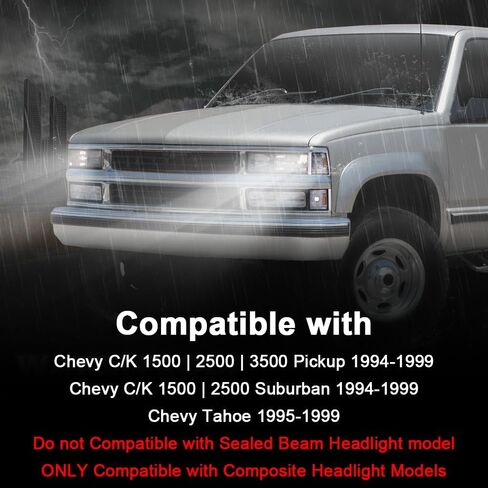 DOTCOM Corner Signal Lights Side Marker Lamps,Compatible with Chevy C/K 1500 2500 3500 Pickup 1994-99,Fit Chevy C/K 1500 2500 Suburban 1994-99,Tahoe 1995-99,Clear lens Chrome Housing Clear Reflector in Saudi Arabia