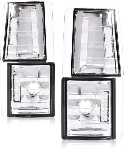 DOTCOM Corner Signal Lights Side Marker Lamps,Compatible with Chevy C/K 1500 2500 3500 Pickup 1994-99,Fit Chevy C/K 1500 2500 Suburban 1994-99,Tahoe 1995-99,Clear lens Chrome Housing Clear Reflector in Saudi Arabia