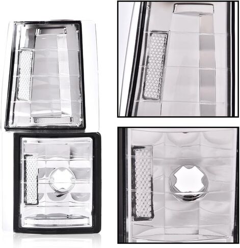 DOTCOM Corner Signal Lights Side Marker Lamps,Compatible with Chevy C/K 1500 2500 3500 Pickup 1994-99,Fit Chevy C/K 1500 2500 Suburban 1994-99,Tahoe 1995-99,Clear lens Chrome Housing Clear Reflector in Saudi Arabia